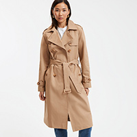 Beige ladies trench coat