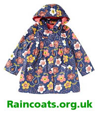 Flower print girls raincoat