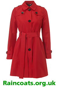 Long red ladies mac by Hobbs from John Lewis