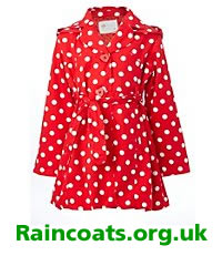 Red and white polka dot girls raincoat